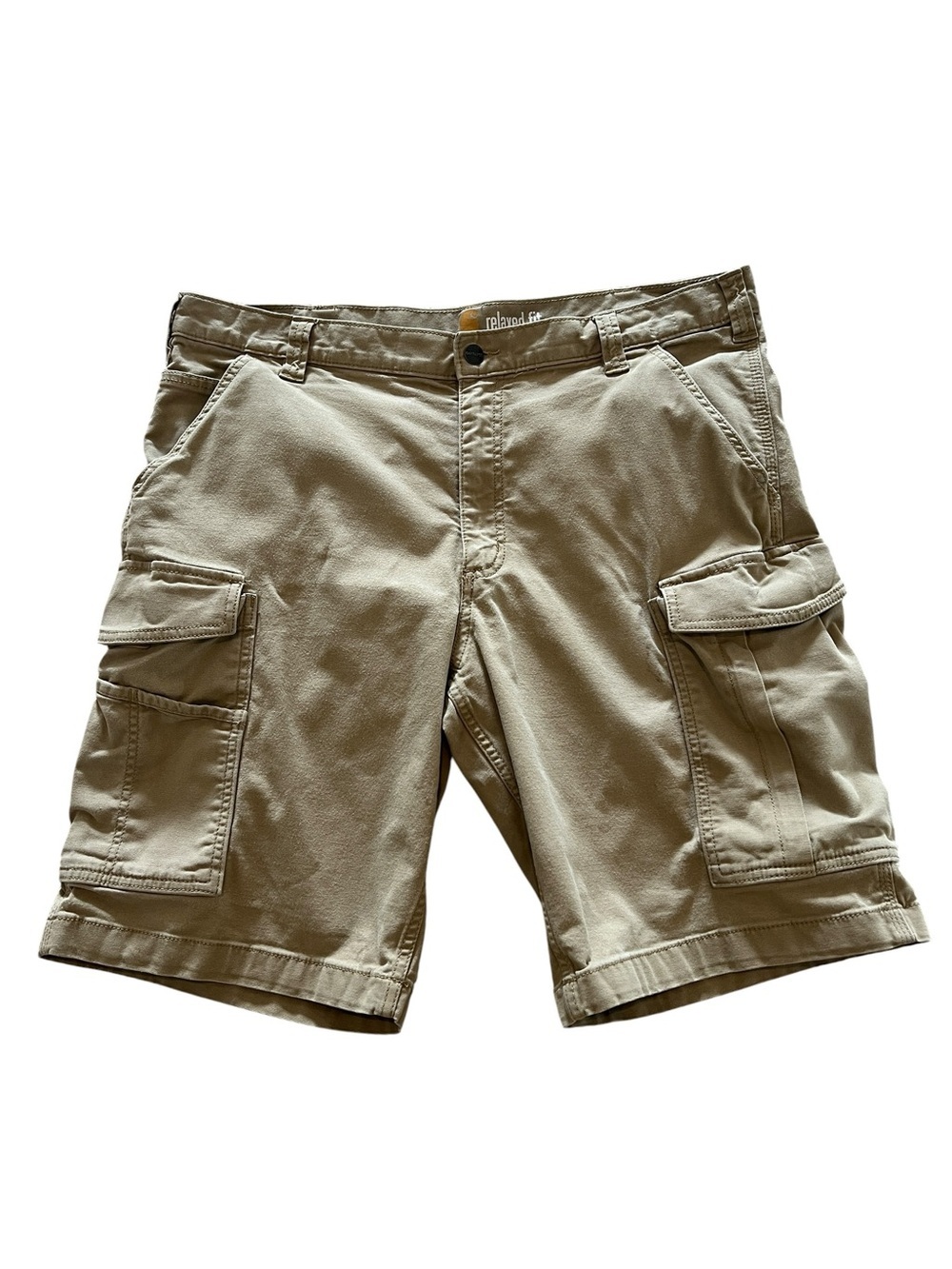 Carhartt Men's Khaki Rugged Relaxed Fit Utility Outdoor Cargo Shorts-38